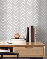 Grey Herringbone Wallpaper